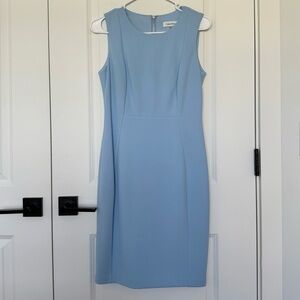Calvin Klein Sleeveless Sheath Dress - Baby Blue